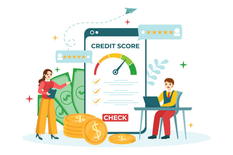 14-credit-score-vector-illustration