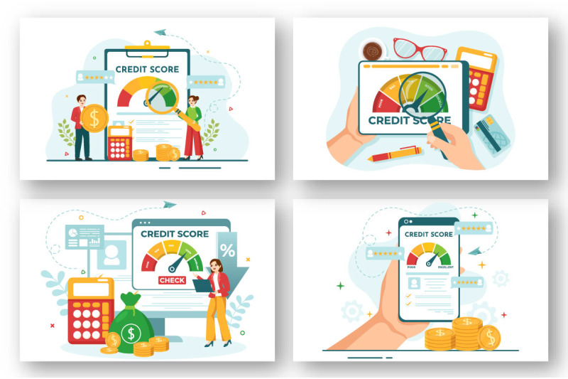 14-credit-score-vector-illustration