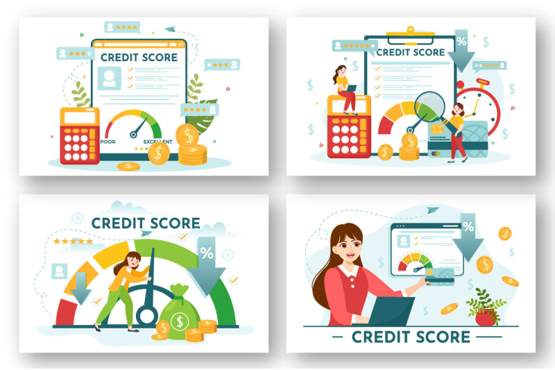 14-credit-score-vector-illustration