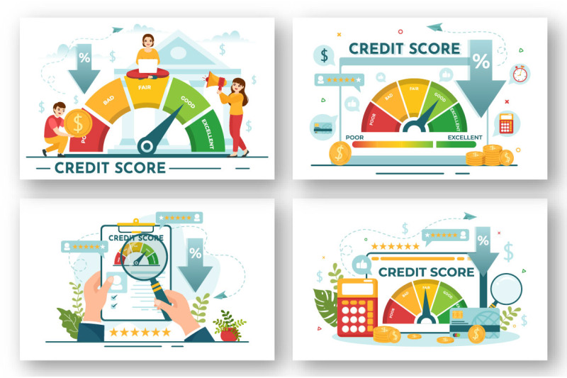 14-credit-score-vector-illustration