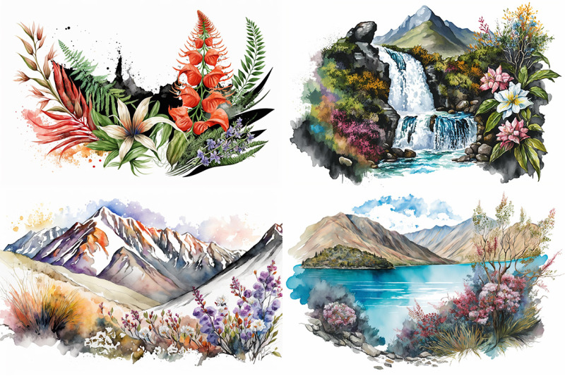 nature-039-s-paradise-new-zealand-watercolor-collection