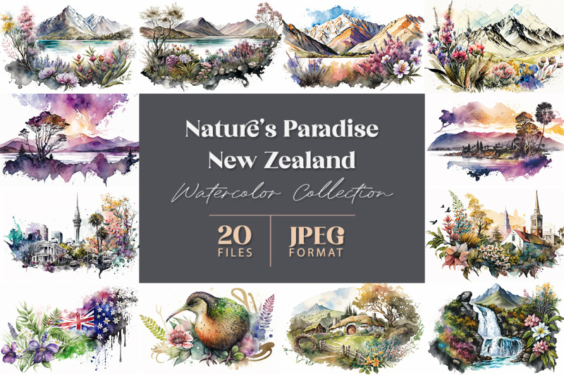 nature-039-s-paradise-new-zealand-watercolor-collection