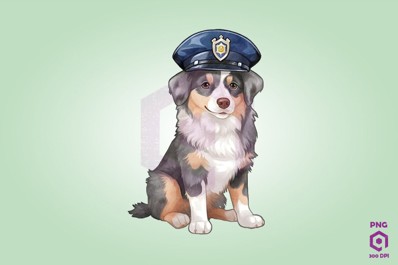 police-australian-shepherd-dog-clipart