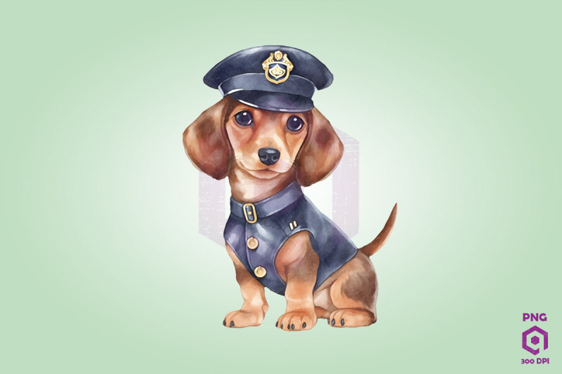 police-dachshund-dog-clipart