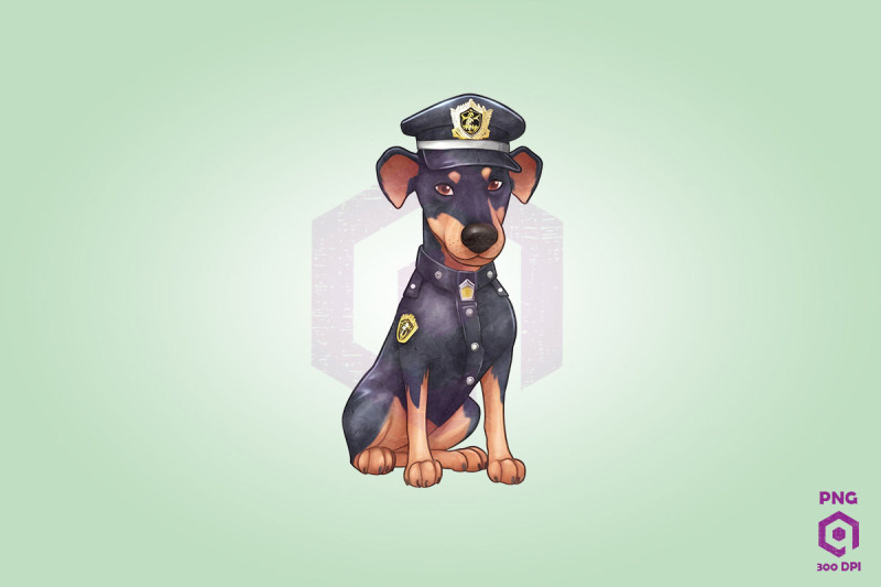 police-doberman-pinscher-dog-clipart