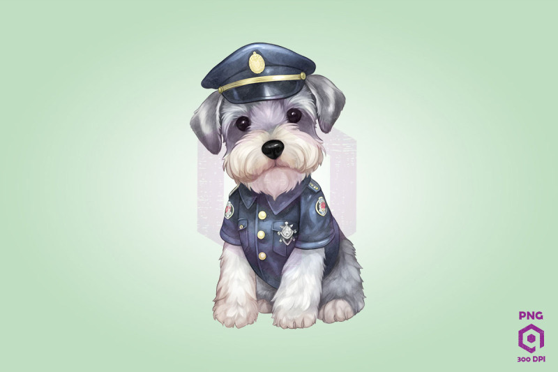 police-miniature-schnauzer-dog-clipart