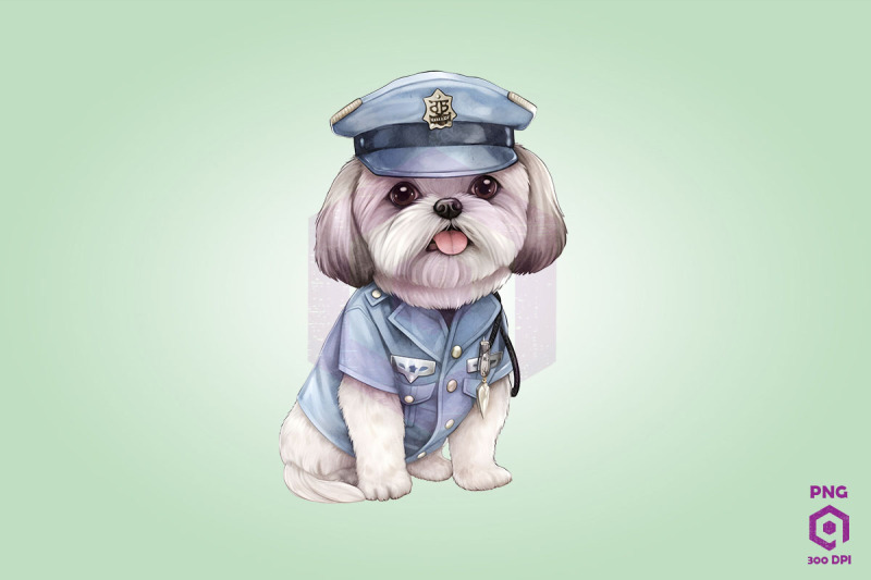 police-shih-tzu-dog-clipart