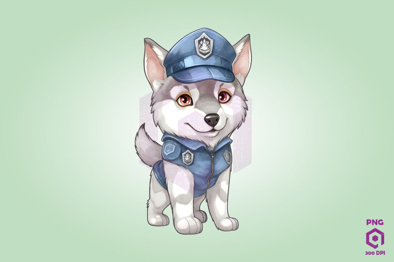 police-siberian-husky-dog-clipart