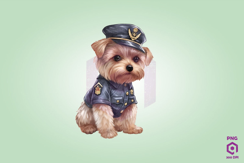 police-yorkshire-terrier-dog-clipart