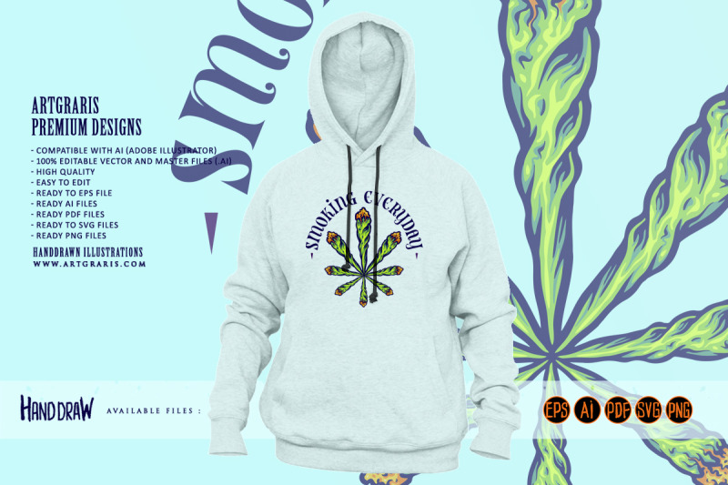 lit-weed-joint-form-into-cannabis-leaf-logo-illustrations