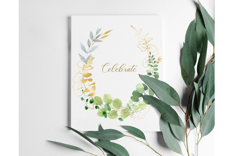 watercolor-green-and-gold-foliage-clipart-greenery-frames-bouquets