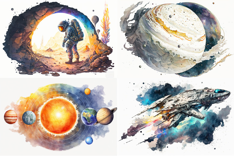 space-adventure-watercolor-collection