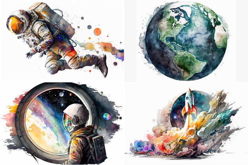 space-adventure-watercolor-collection