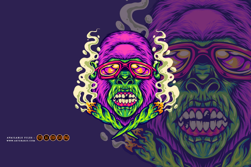 gorilla-funk-strain-indica-dominant-logo-illustrations