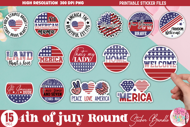 4th-of-july-round-sticker-bundle