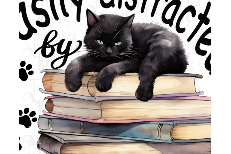 black-cat-on-books-digital-print-art-png-for-sublimation