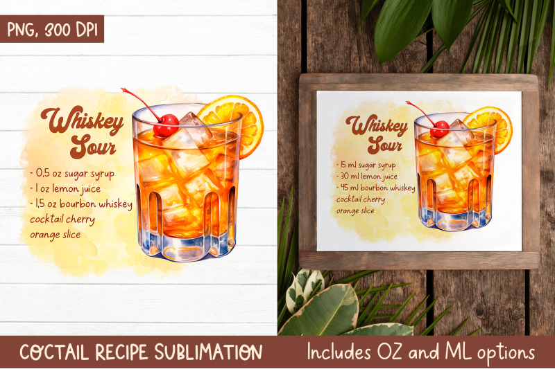 whiskey-sour-cocktail-recipe-kitchen-towel-sublimation-png