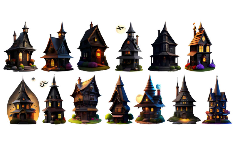 whimsical-witch-houses-clipart-witchy-dwellings-clip-art