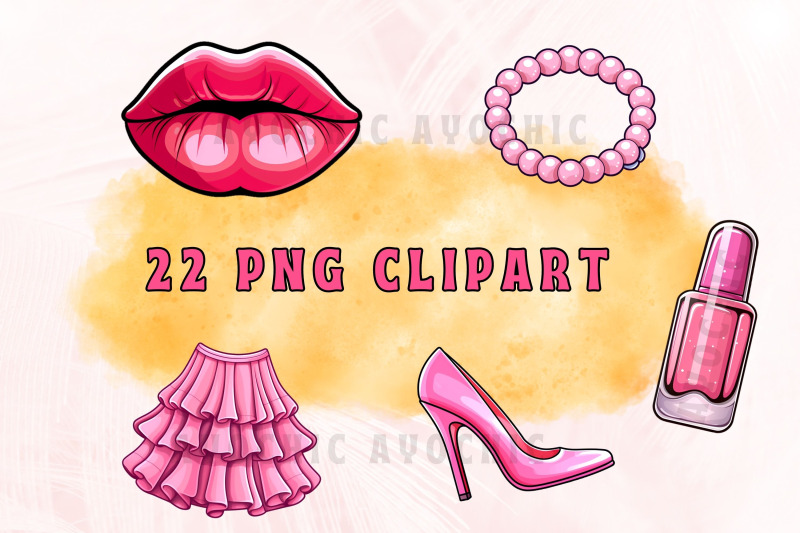 girl-power-girly-pink-clipart-stickers