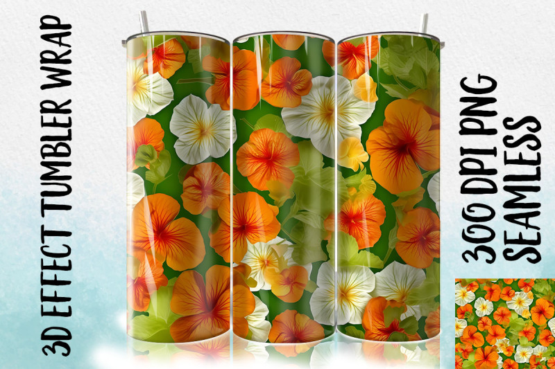 3d-nasturtiums-tumbler-wrap