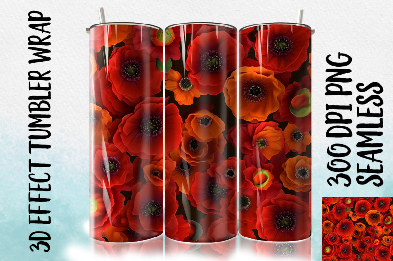 3d-poppies-tumbler-wrap