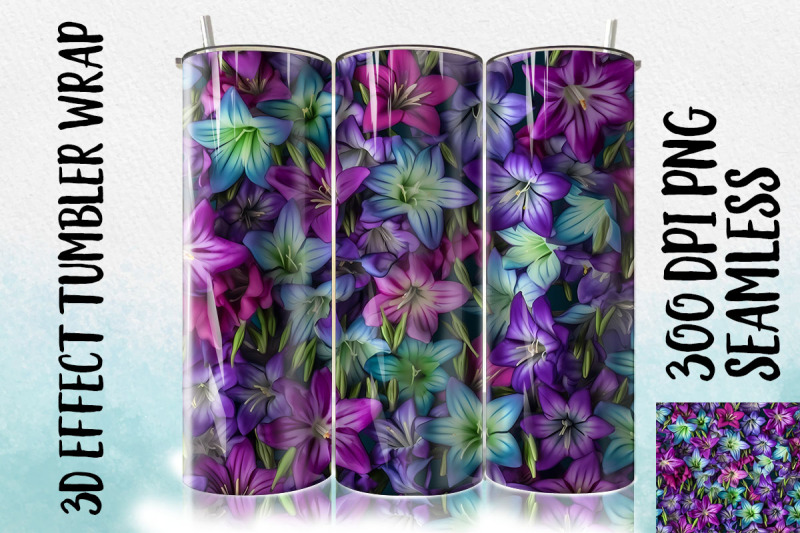 3d-bellflowers-tumbler-wrap