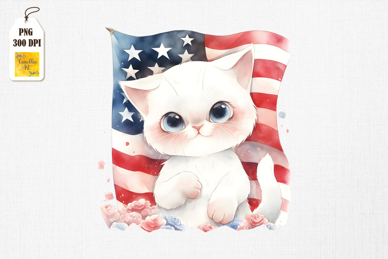 cute-cat-4th-of-july-watercolor-bundle