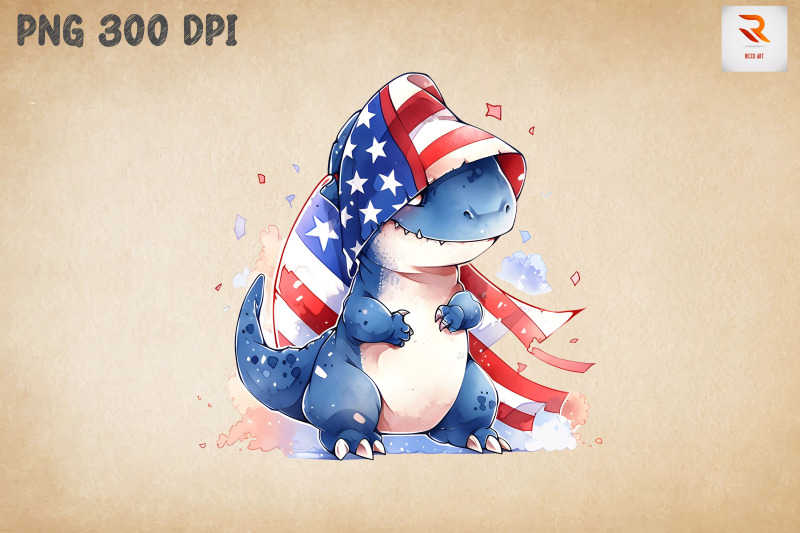 cute-dinosaur-4th-of-july-clipart-bundle