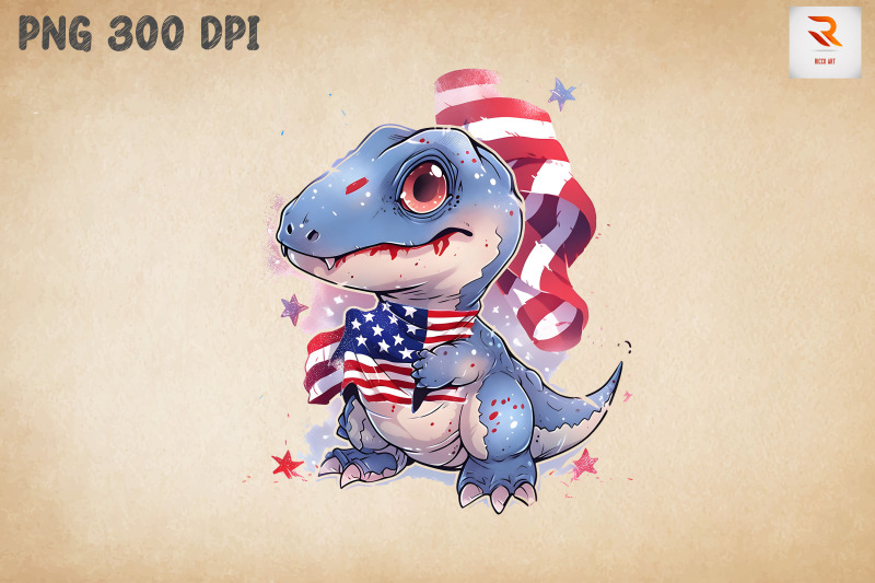 cute-dinosaur-4th-of-july-clipart-bundle