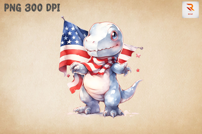 cute-dinosaur-4th-of-july-clipart-bundle