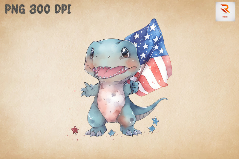 cute-dinosaur-4th-of-july-clipart-bundle