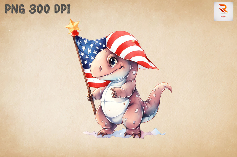 cute-dinosaur-4th-of-july-clipart-bundle