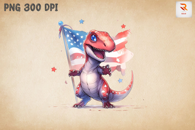 cute-dinosaur-4th-of-july-clipart-bundle