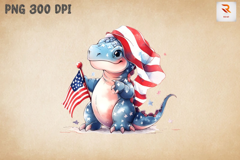 cute-dinosaur-4th-of-july-clipart-bundle