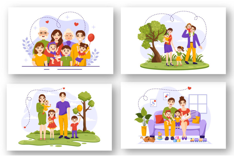 12-family-values-vector-illustration