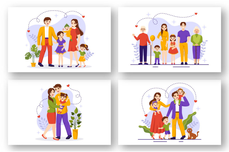 12-family-values-vector-illustration