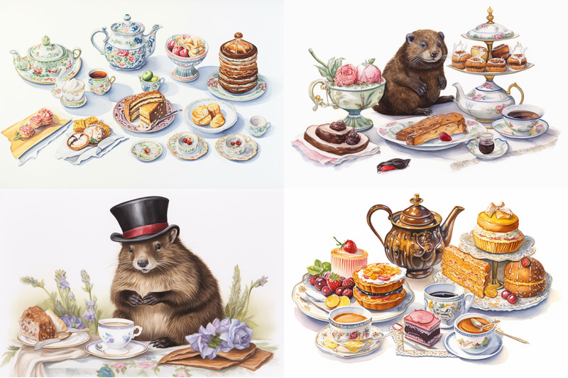 animals-tea-party-watercolor-collection
