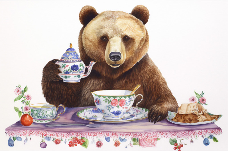 animals-tea-party-watercolor-collection