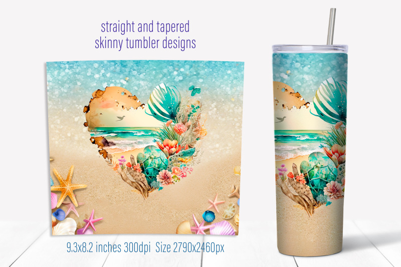 summer-tumbler-sublimation-bundle-beach-skinny-tumbler-wrap