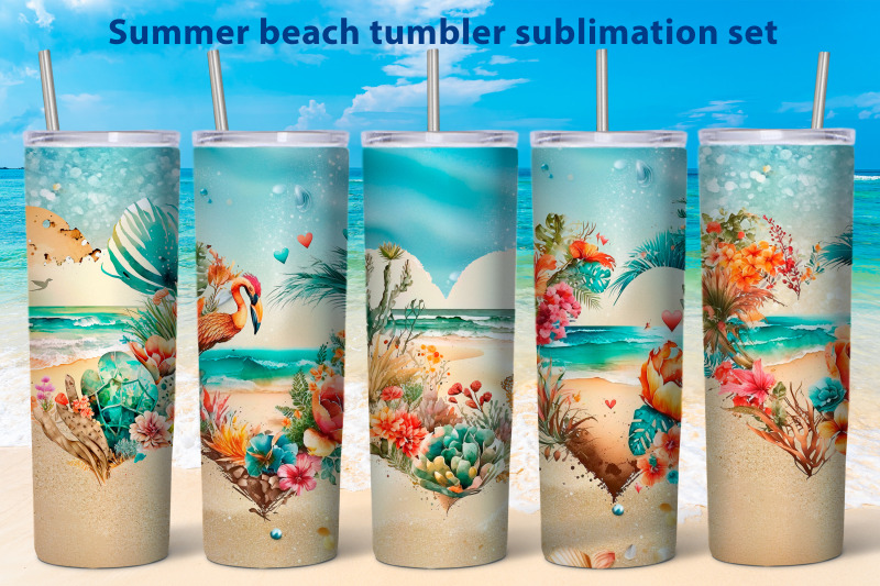 summer-tumbler-sublimation-bundle-beach-skinny-tumbler-wrap