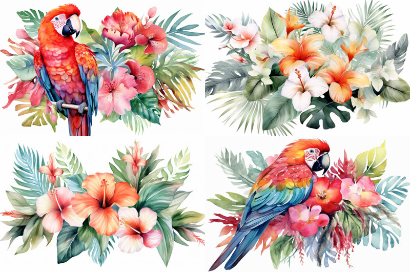 tropical-paradise-watercolor-collection