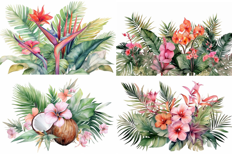 tropical-paradise-watercolor-collection