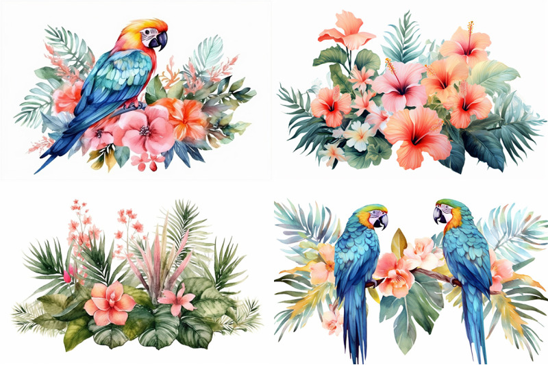 tropical-paradise-watercolor-collection