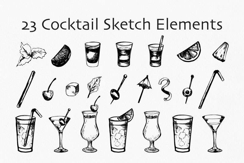 vector-summer-nbsp-cocktail-sketches