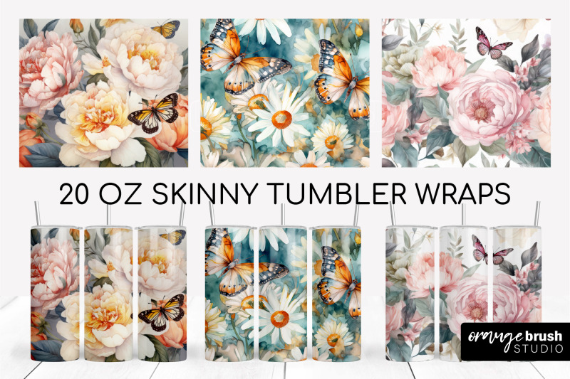 flowers-tumbler-wrap-sublimation-butterfly-tumbler