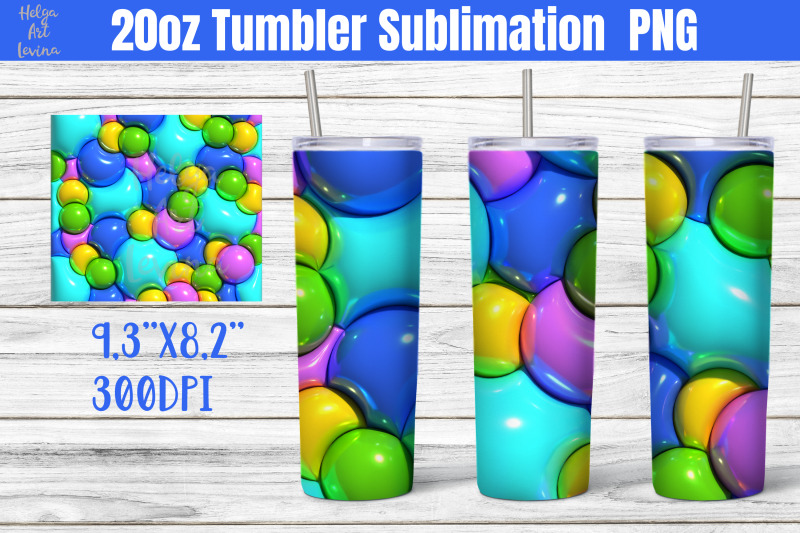 3d-puffy-bubbles-sublimation-tumbler-20-oz-skinny-tumbler