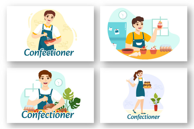 13-confectioner-vector-illustration