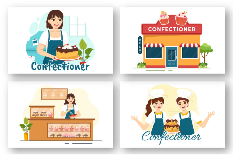 13-confectioner-vector-illustration