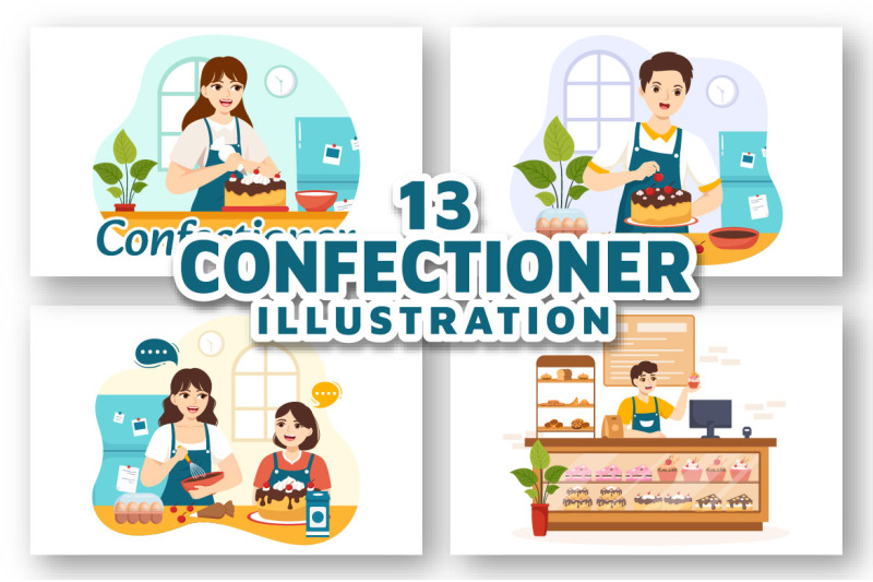 13-confectioner-vector-illustration