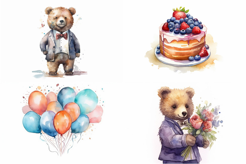 fathers-day-bear-watercolor-collection